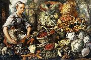Joachim Beuckelaer Market Woman with Fruit, Vegetables and Poultry oil on canvas
